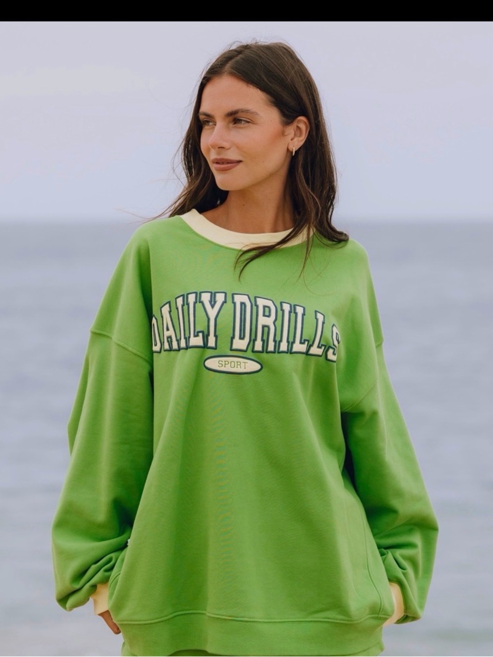Daily Drills Lime Green Graphic Crewneck Sweatshirt